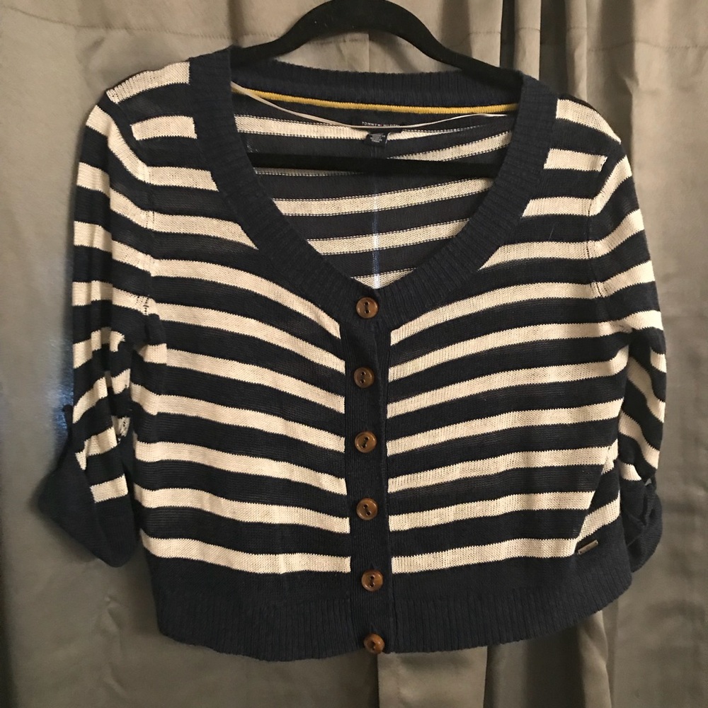 Tommy Hilfiger: Stripped Navy Cardigan